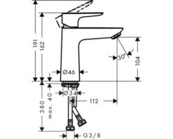 HANSGROHE Wastafelkraan Talis E 71126000 Chroom 5 HANSGROHE Wastafelkraan Talis E 71126000 Chroom -Hornbach shop DV 8 10010325 02 4c NL 20210309151754