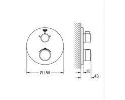 GROHE Afbouwdeel Grohtherm Douche Thermostaatkraan Met Omsteller 24076000 Excl. SmartBox Chroom -Hornbach shop DV 8 10020441 02 4c DE 20221213094758
