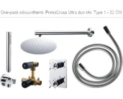 Complete Inbouw Doucheset One-pack Prima Cross Ø30 Cm Chroom - Model 1