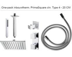 Complete Inbouw Doucheset One-pack Prima Square 20 Cm Vierkant Chroom - Model 4