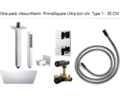 Complete Inbouw Doucheset One-pack Prima Square 30 Cm Vierkant Chroom - Model 1