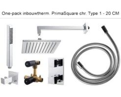 Complete Inbouw Doucheset One-pack Prima Square 20 Cm Vierkant Chroom - Model 1
