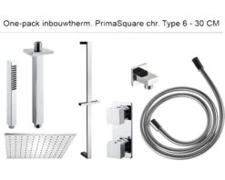 Complete Inbouw Doucheset One-pack Prima Square 30 Cm Vierkant Chroom - Model 6