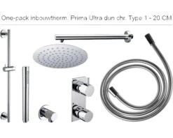 Complete Inbouw Doucheset One-pack Prima Ultra Flat Ø20 Cm Chroom - Model 1