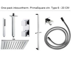 Complete Inbouw Doucheset One-pack Prima Square 20 Cm Vierkant Chroom - Model 6
