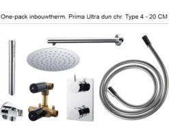 Complete Inbouw Doucheset One-pack Prima Ultra Flat Ø20 Cm Chroom - Model 4