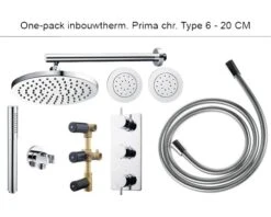 Complete Inbouw Doucheset One-pack Prima Ø20 Cm Chroom - Model 6
