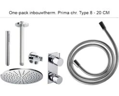 Complete Inbouw Doucheset One-pack Prima Ø20 Cm Chroom - Model 8