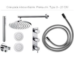 Complete Inbouw Doucheset One-pack Prima Ø20 Cm Chroom - Model 9