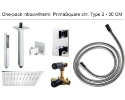 Complete Inbouw Doucheset One-pack Prima Square 30 Cm Vierkant Chroom - Model 2