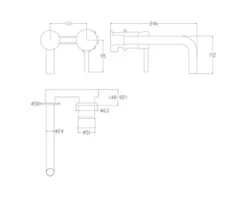 Complete Inbouw Wastafelkraan 20 Cm Mat Wit