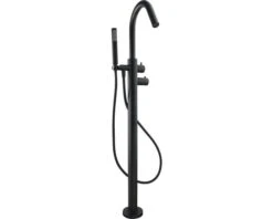 Vrijstaande Thermostatische Badkraan Met Omstelling Bent Mat Zwart