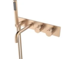 Complete Inbouw Badthermostaatset Met Omstelling Chic Geborsteld Koper