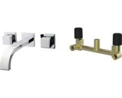 Complete Inbouw Wastafelkraan 2-knops Prima Square Chroom