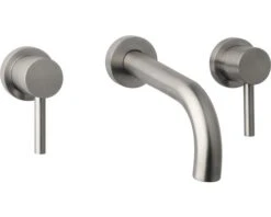 Afbouwdeel Wastafelkraan 2-knops Bent Excl. Inbouwdeel Geborsteld Staal