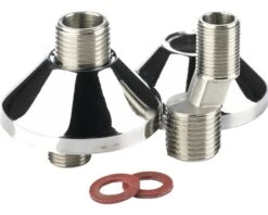 S-Koppelingen 1/2" BU X 3/8" BU Met Sprong En Rozetten 2 Stuks