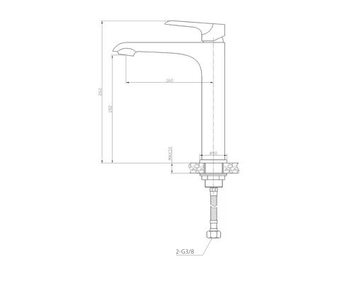 Wastafelmengkraan Tamca Hoog Chroom 4 Wastafelmengkraan Tamca Hoog Chroom - Afbeelding 2