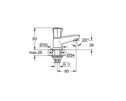 GROHE Fonteinkraan Costa-L 20404001 Chroom 4 GROHE Fonteinkraan Costa-L 20404001 Chroom - Afbeelding 2