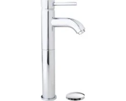 Wastafelkraan Coda Met Waste En Hoge Uitloop Chroom