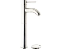 Wastafelkraan Coda Met Waste En Hoge Uitloop RVS