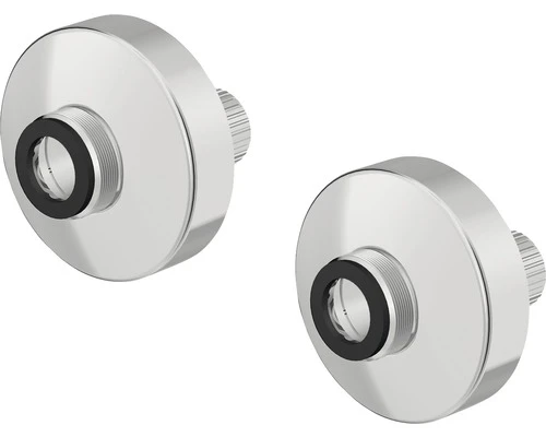 S-aanluiting + Rozet Rond Verchroomd 2 St. 3 S-aanluiting + Rozet Rond Verchroomd 2 St.
